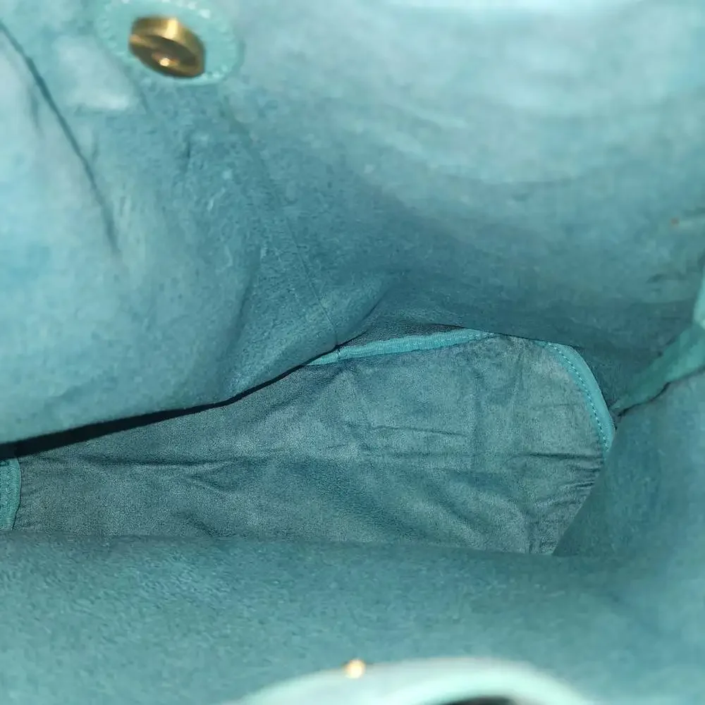 AMBRA Moda Turquoise Leather Slouchy Hobo Shoulder Bag